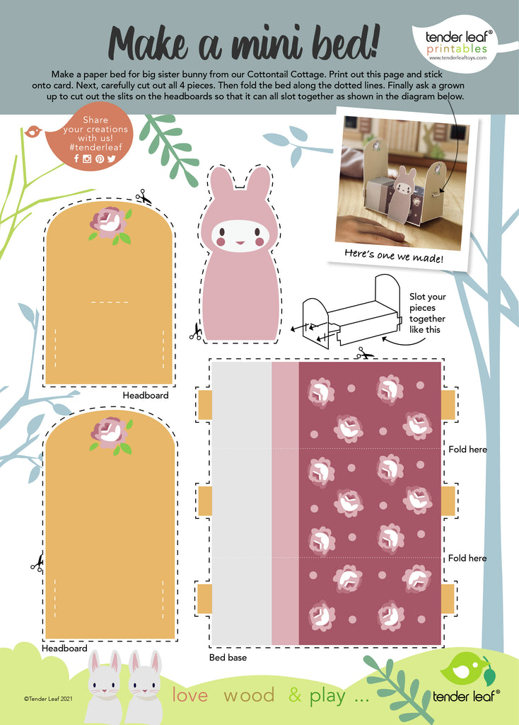 printable download make a bunny bed