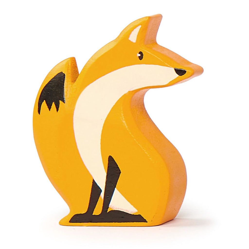 Tender Leaf wooden fox in orange