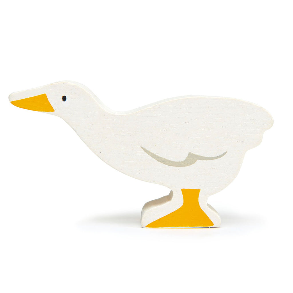 Tender Leaf wooden animal goose toy in white