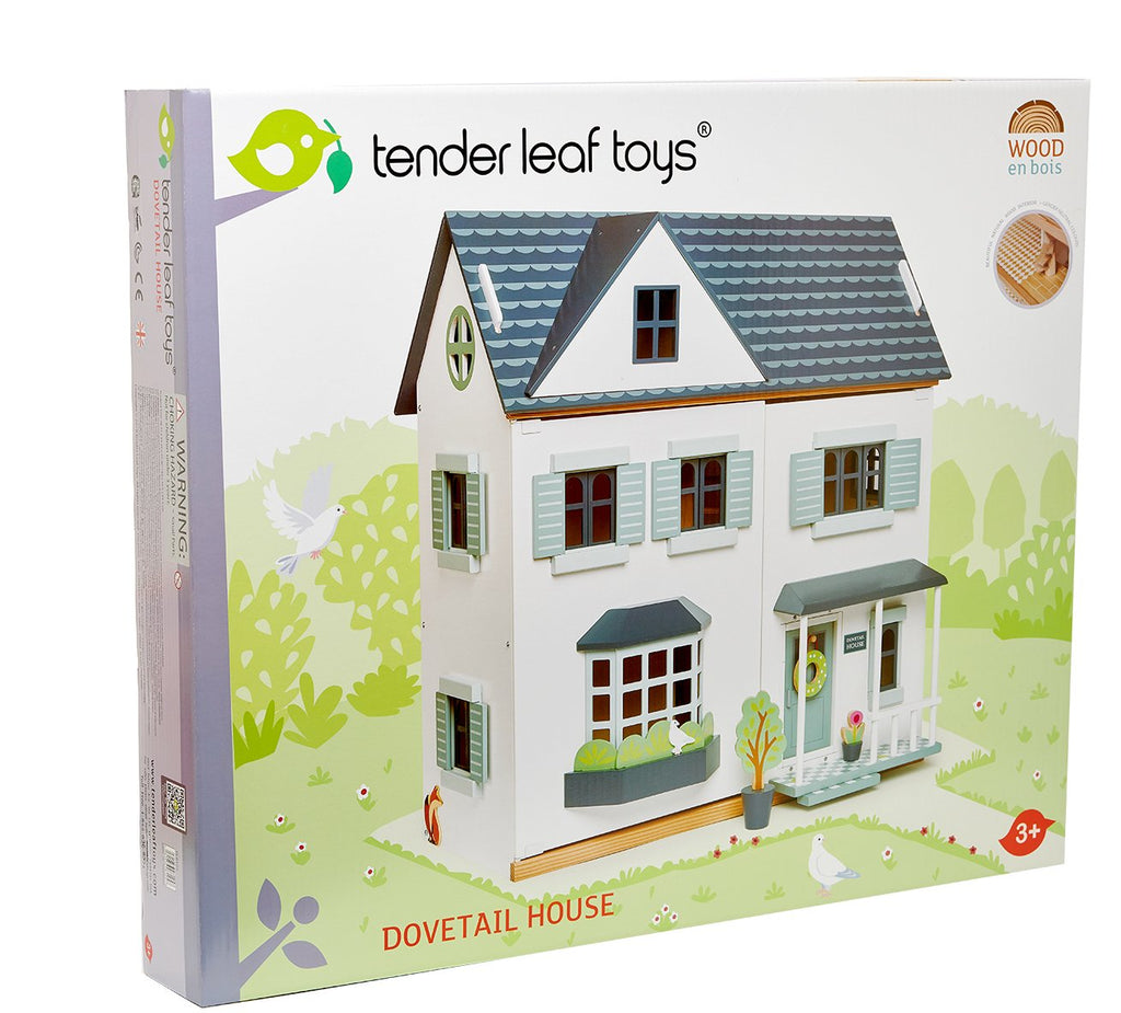 Tender Leaf wooden toy dolls house dovetail house in white