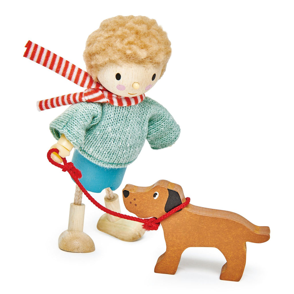 Tender Leaf Toys Wooden Dolls Mr Goodwood and his dog