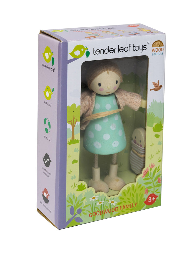 Tender Leaf Toys Wooden Dolls mrs goodwood and her baby