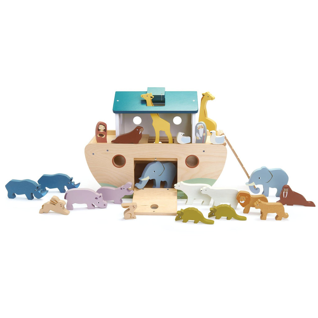 Tender Leaf wooden toys Noahs ark with lots of animal accessories