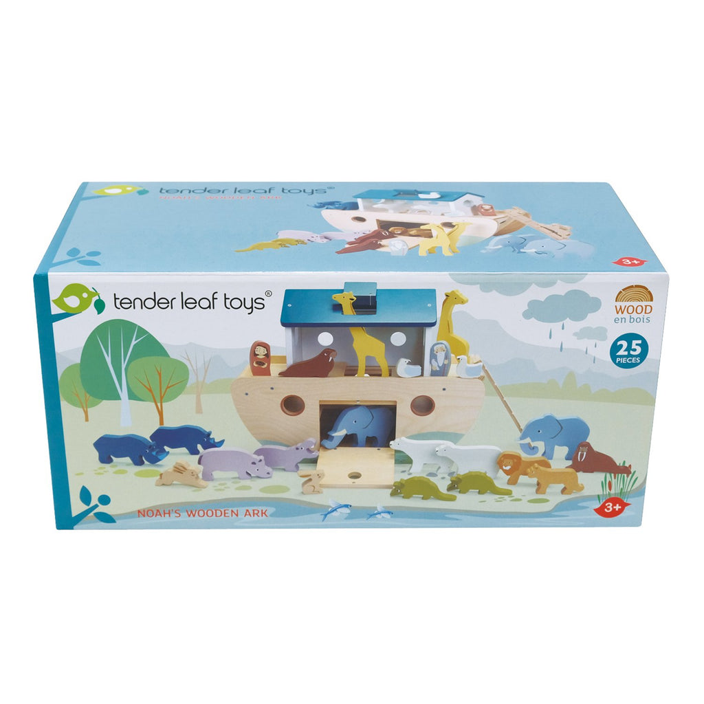 Tender Leaf wooden toys Noahs ark with lots of animal accessories