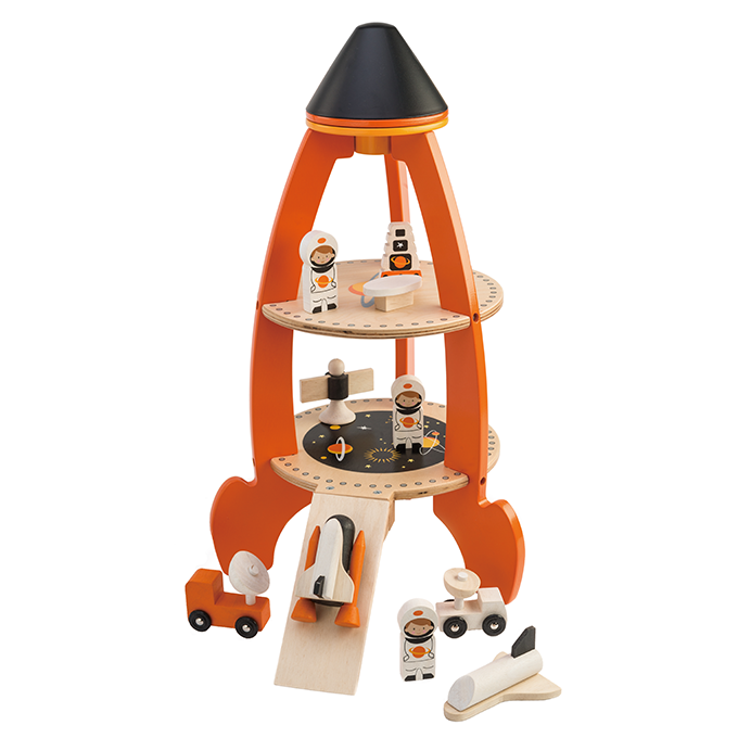 Tender Leaf Toys wooden space rocket set