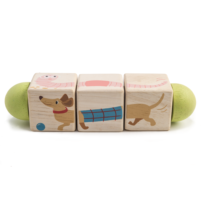 Tender Leaf wooden Toys Twisting toddler Cube blocks