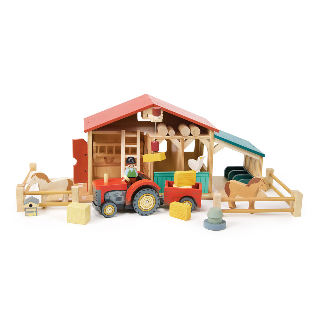 tenderleaf wooden toy Farmyard Tractor