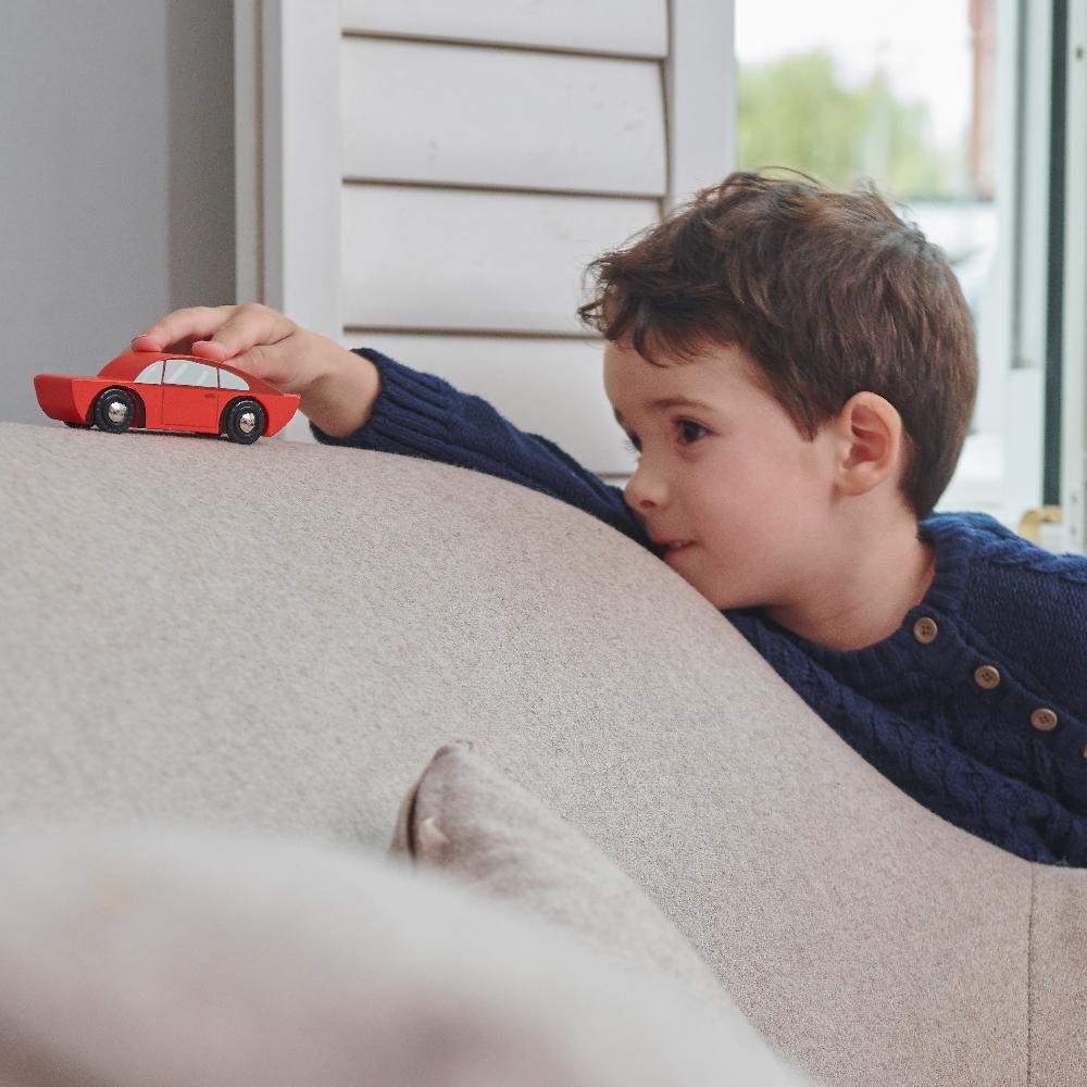 Tender Leaf Toys wooden retro toy car set in contemporary primary colours