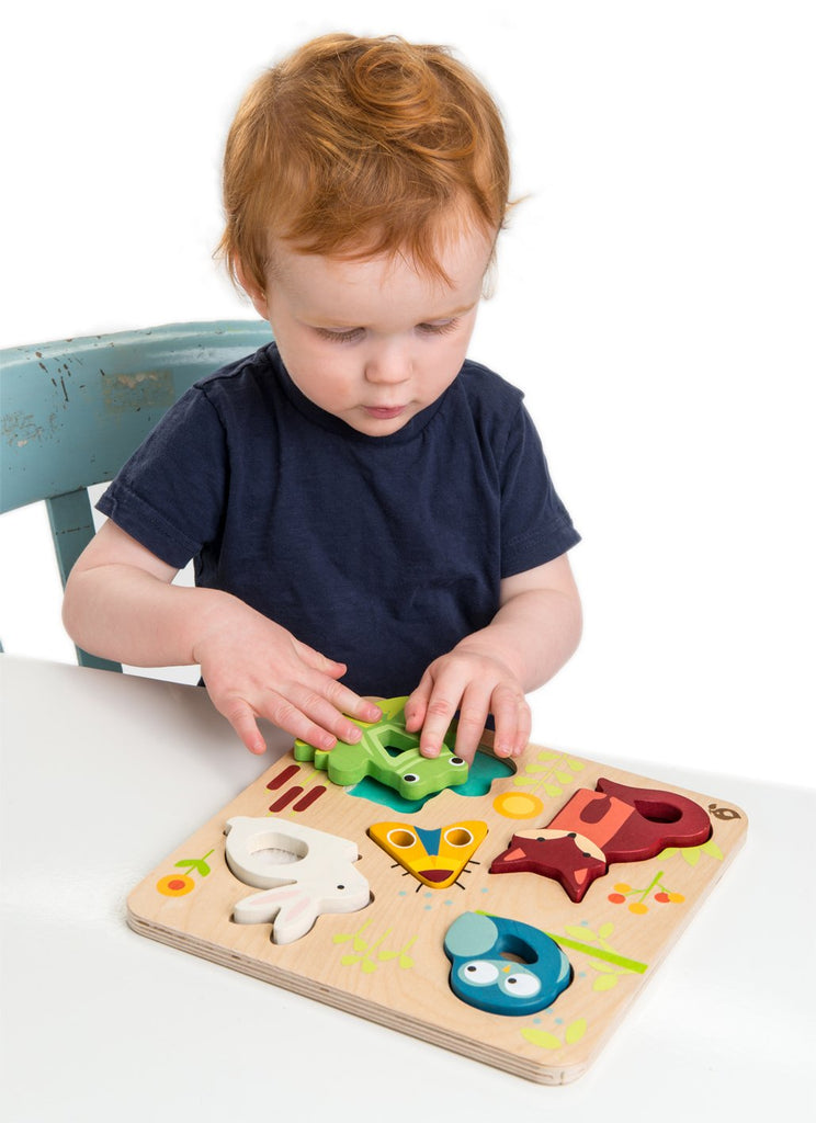 Tender Leaf toys wooden educational puzzle based on woodland animals